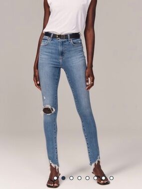 Abercrombie & Fitch The Super Skinny Ankle High Rise Curve Love Jeans Size 34 18